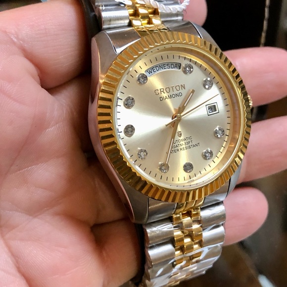🚨SOLD🚨ON MERCARI}  Automatic Day Date Diamond SS NEW Watch - Picture 1 of 13